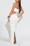 Elegant Lace Strapless Evening Dress