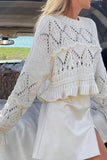 Ruffle Edge Knit Sweater