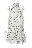Polka Dot Halter Mini Dress