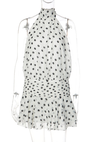 Polka Dot Halter Mini Dress