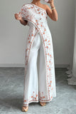One-Shoulder Patterned Jumpsuit