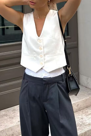 Classic Buttoned Waistcoat Vest