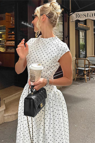 Polka Dot Casual Midi Dress