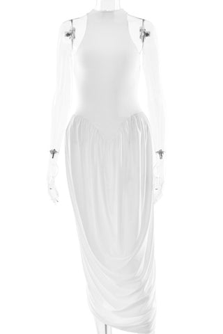 Sleeveless Draped Casual Dress