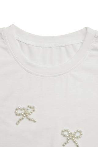 Embellished Bow Accent T-Shirt