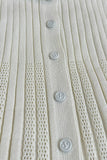 Buttoned Ribbed Casual Dress