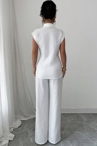 Stylish Tie-Front Pants Set