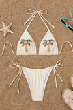 Embellished Palm Tree Bikini Set