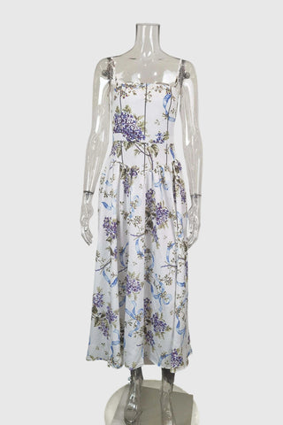 Strapless Floral Casual Dress
