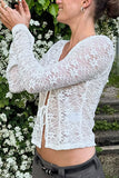 Tie-Front Lace Blouse