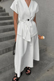 Elegant Buttoned Skirt Set