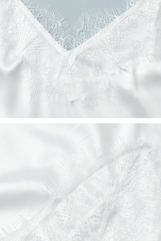 Lace Trim Slit Maxi Dress