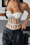 Polka Dot Sheer Bustier Top