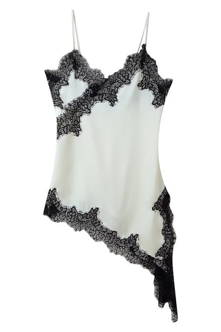 Asymmetrical Lace Trim Dress
