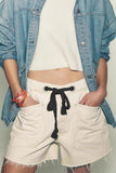 Lace-Up Denim Shorts