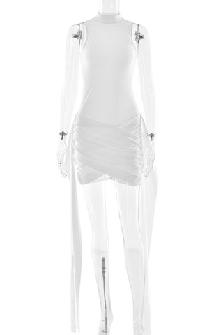 Sleeveless Ruched Evening Dress