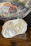 Elegant Floral Handbag with Pearl Handle