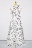 Polka Dot Halter Casual Dress