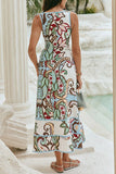 Sleeveless Floral Print Maxi Dress