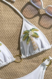 Embellished Palm Tree Bikini Set