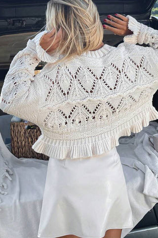 Ruffle Edge Knit Sweater