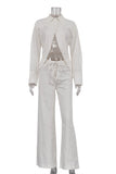 Chic Two-Piece Lace-Up Pants Set