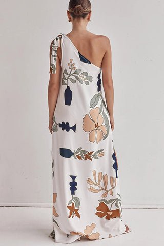 One-Shoulder Maxi Vacation Dress