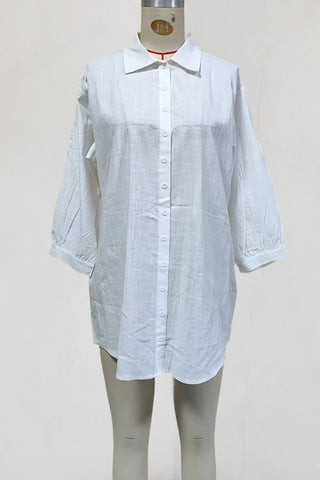 Relaxed Button-Up Casual Cover-Up