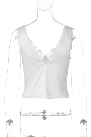 Lace-Trimmed V-Neck Camisole