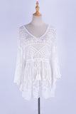 Lace-Trimmed Sheer Cover-Up