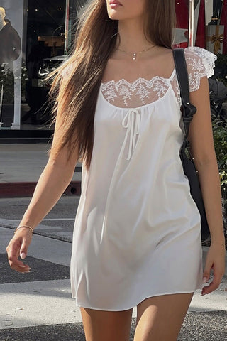 Lace-Trimmed Casual Dress