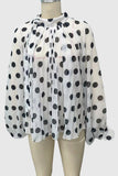 Polka Dot Blouse with Flowing Sleeves