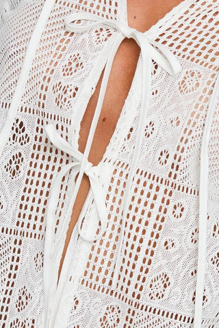 Tie-Front Lace Blouse