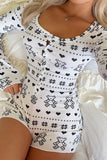 Button-Front Printed Romper