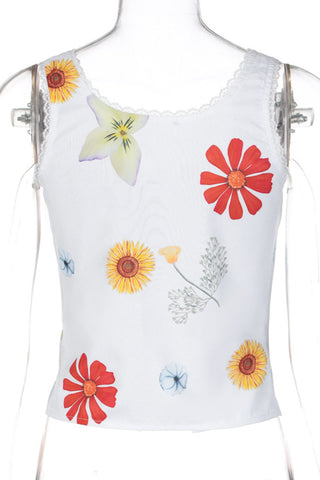 Floral Button-Down Tank Top
