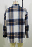 Plaid Button-Front Casual Jacket