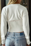Button-Front V-Neck Sweater