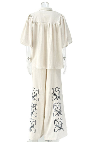 Floral  Two-Piece Pants Set