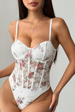 Floral Lace Bustier Tank Top
