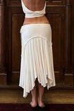 Asymmetrical Midi Skirt with Tie Detail
