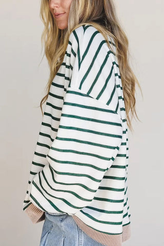 Rib Patchwork Drop Shoulder Sweatshirt