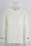 Chic Button-Sleeve Knit Sweater