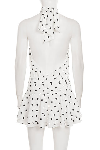 Polka Dot Halter Casual Dress