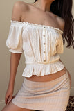 Off-Shoulder Ruffle Trim Camisole