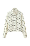 Polka Dot Mock Neck Jacket