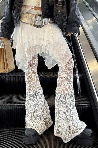 Layered Lace Casual Pants