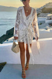 Floral Lace Wrap Romper