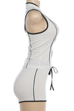 Zip-Front Athletic Short Set