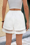 Lace Trim Casual Shorts