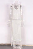 Crochet Fringe Cover-Up Dress